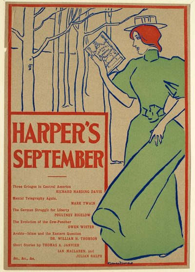Nainen lukemassa Harper