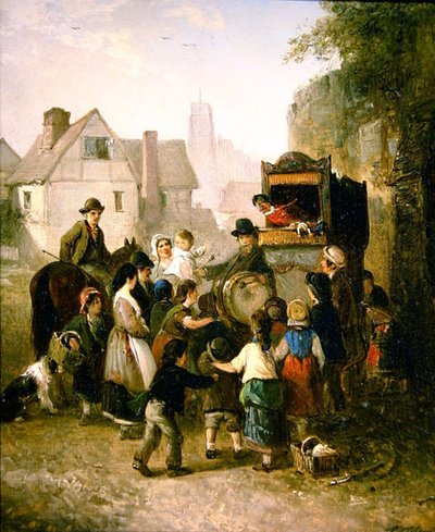 The Punch and Judy Show (öljy kankaalle) tekijältä Edward Robert Smythe