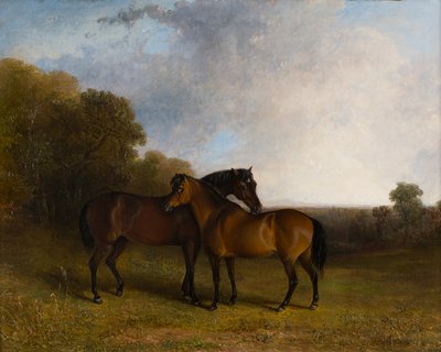 Kaksi metsästäjää maisemassa, n. 1830-1899 (öljy kankaalle) tekijältä Edward Robert Smythe