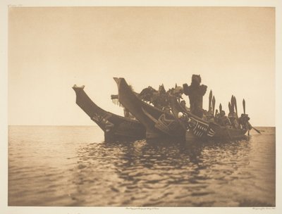 Naamiotanssijat kanooteissa-Qagyuhl A tekijältä Edward S. Curtis