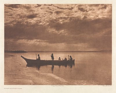 Portfolio IX, levy 316: Sunset on Puget Sound tekijältä Edward S. Curtis