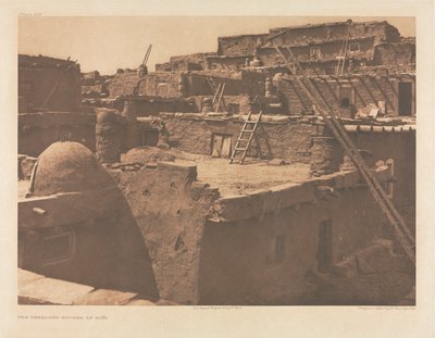 Salkku XVII, levy 609: Zuñin rivitalot tekijältä Edward S. Curtis