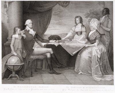 Washingtonin perhe, 1798 (kaiverrus ja pisteetsaus) tekijältä Edward Savage