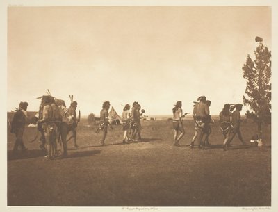 Arikara lääketieteen seremonia - Veljeskunnan tanssi, 1908. tekijältä Edward Sheriff Curtis