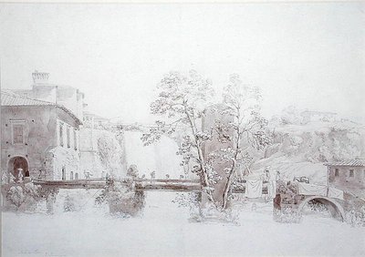 Isola di Sora (kynä & muste ja pesu paperille) tekijältä Edward Swinburne