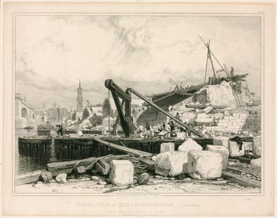 Old London Bridgen purku, 1832 tekijältä Edward William Cooke