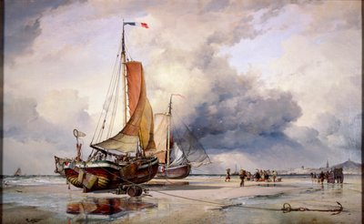 "Dutch Pincks at Scheveningen", Hollanti, 1860 tekijältä Edward William Cooke