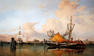 Ilta ennen huonoa säätä laguunilla, Venetsia tekijältä Edward William Cooke
