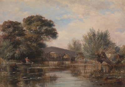 Godstow Bridge lähellä Oxfordia tekijältä Edward William Cooke