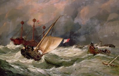 Morning after Heavy Gale (öljy kankaalle) tekijältä Edward William Cooke