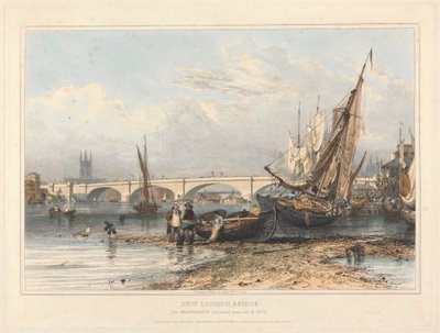 New London Bridge Billingsgatesta (matala vesi) tekijältä Edward William Cooke