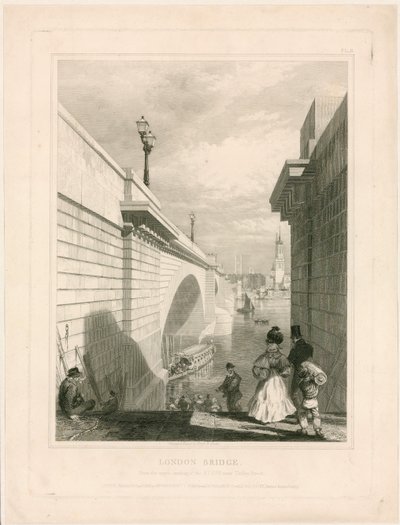 New London Bridge portaiden ylätasanteelta lähellä Tooley Streetiä tekijältä Edward William Cooke