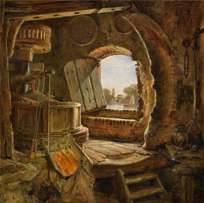 Rembrandtin isän mylly, 1843 tekijältä Edward William Cooke