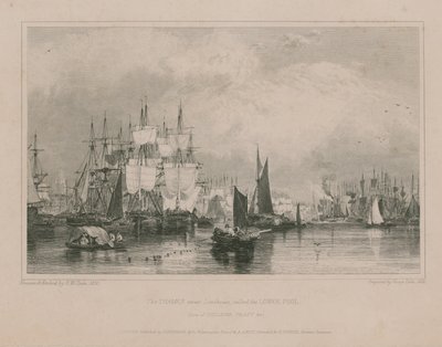 Thames lähellä Limehousea: Limehouse: Lower Pool tekijältä Edward William Cooke
