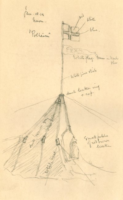Amundsenin teltta etelänavalla, 18. tammikuuta 1912, 1913 tekijältä Charles Edward Wilson