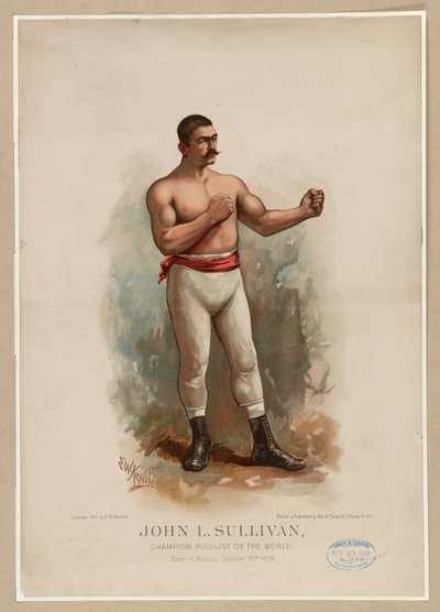 John L. Sullivan, maailmanmestari pugilist, n. 1883 (kromolitografia) tekijältä Edward Windsor Kemble