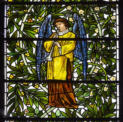 Nun Monkton, St Mary, Morris Marshall & Faulkner & Co, William Morris, Edward Burne-Jones, enkelimuusikko, 1873 tekijältä Edward and Morris Burne Jones