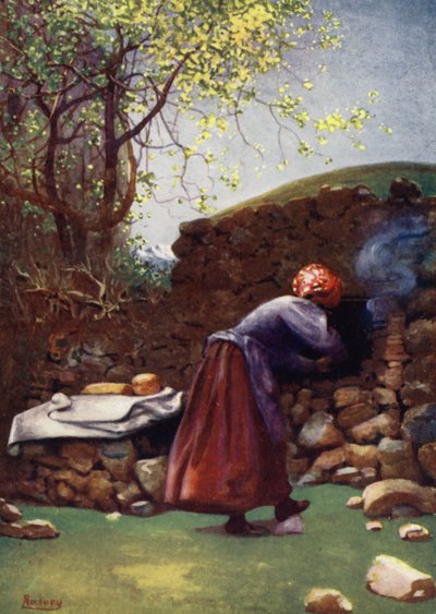 Korsika: leivinuuni, Aleria (väri litho) tekijältä Edwin Arthur Norbury