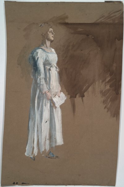 Figuuri klassisessa mekossa. tekijältä Edwin Austin Abbey
