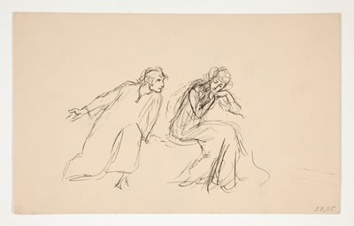 Angelo ja Isabella (tutkimus numerolle .1104) - näytös II, kohtaus IV, mittaa mittaan tekijältä Edwin Austin Abbey