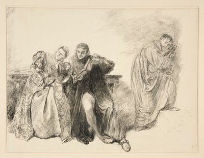 Bianca ja Lucentio, III näytöksestä, kohtaus i, Shrew:n kesyttäminen tekijältä Edwin Austin Abbey