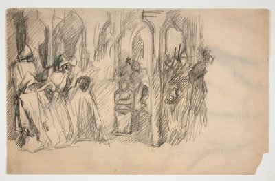 Sävellystutkimus The Quest of the Holy Grail -seinämaalaussarjaan Bostonin julkisessa kirjastossa tekijältä Edwin Austin Abbey