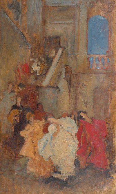 Sävellystutkimus, mahdollisesti mittaa varten tekijältä Edwin Austin Abbey