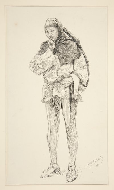 Costard, näytöksestä I, kohtaus i, rakkaus tekijältä Edwin Austin Abbey