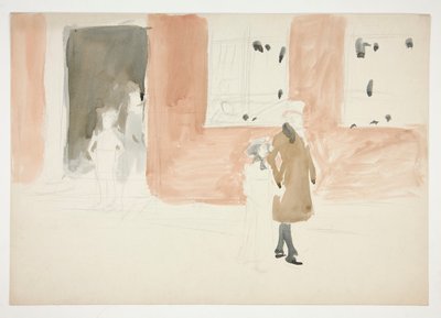 Pari kävelyllä - (tunnistamaton kuva) tekijältä Edwin Austin Abbey