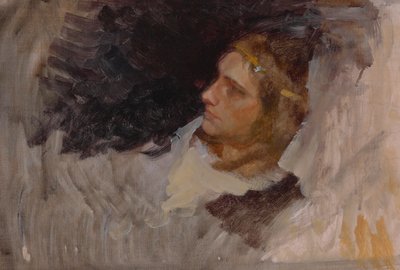 Hamletin hahmotutkimus, näytelmäkohtaus, Hamlet, näytös III, kohtaus II tekijältä Edwin Austin Abbey
