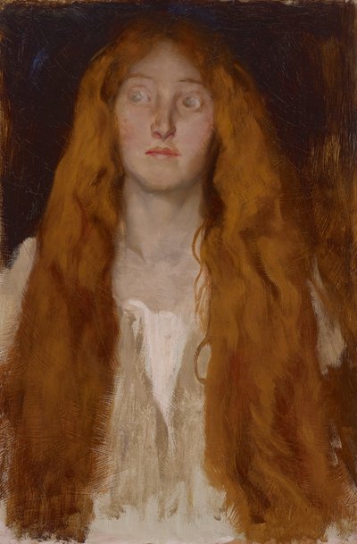 Ophelian hahmotutkimus, näytelmäkohtaus, Hamlet, näytös III, kohtaus II tekijältä Edwin Austin Abbey