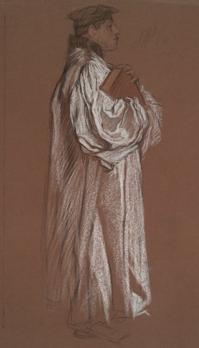 Figuuri Katariinan oikeudenkäyntiä varten tekijältä Edwin Austin Abbey