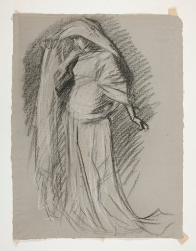 Figuuritutkimus Castle of the Maidensista, The Quest of the Holy Grail (15 maalauksen sarja Bostonin yleiselle kirjastolle, valmistui vuonna 1901) tekijältä Edwin Austin Abbey