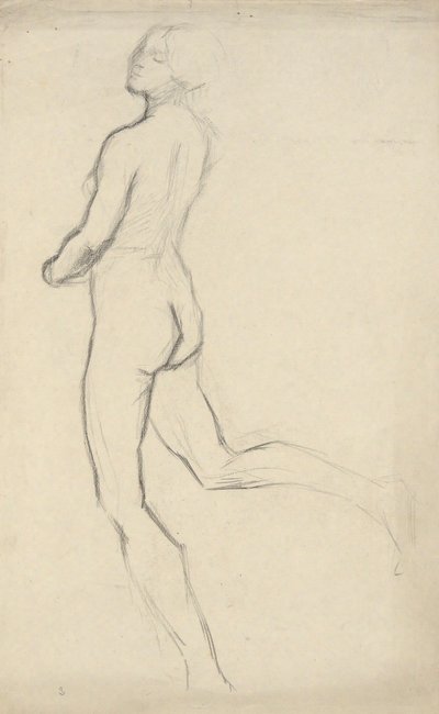 Figuuritutkimus The Hoursista (15.00) - seinämaalaus State Capitol -rakennuksessa Harrisburgissa, Pennsylvaniassa, 1902-1911 (valmistaja John Singer Sargent) tekijältä Edwin Austin Abbey