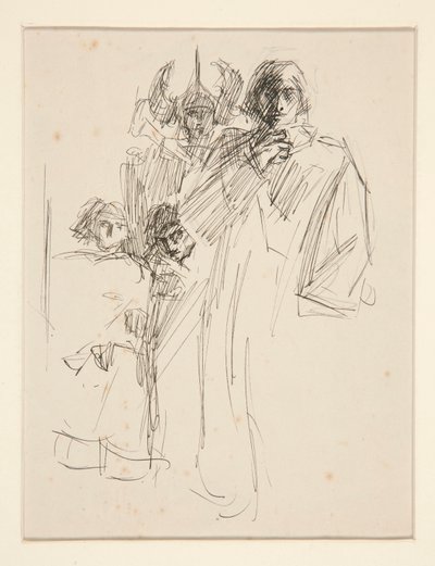 Galahad Castlessa, The Quest of the Holy Graal -tutkimus (15 maalauksen sarja Bostonin yleiselle kirjastolle, valmistui vuonna 1901) tekijältä Edwin Austin Abbey