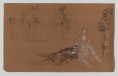 Hamlet - sarjakuvia maalaukseen. näytös II, kohtaus 2 tekijältä Edwin Austin Abbey