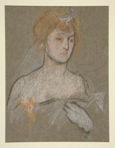 Naisen pää ja hartiat, Edward VII:n kruunaus -muotokuva tekijältä Edwin Austin Abbey