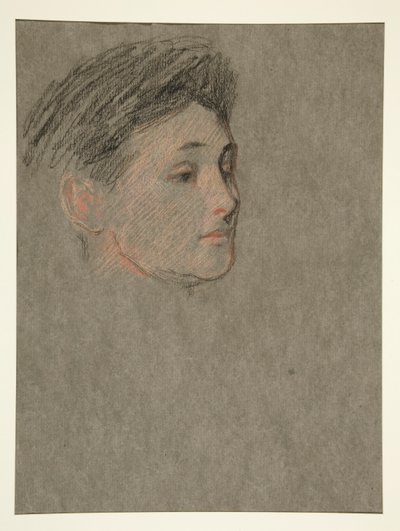 Naisen pää, mustat hiukset, Edwardin kruunajaisiin. VII tekijältä Edwin Austin Abbey
