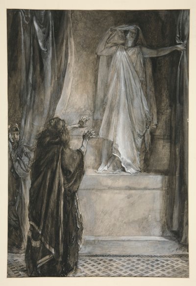 Hermione - V näytös, kohtaus III, Talvi tekijältä Edwin Austin Abbey