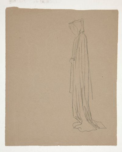 Hupullinen hahmo (recto); Mieshahmon tutkimus (käänteinen) tekijältä Edwin Austin Abbey