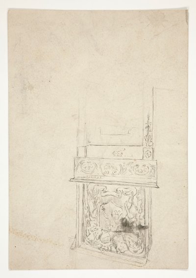 Savupiipun kappaleen sisustustutkimus tekijältä Edwin Austin Abbey