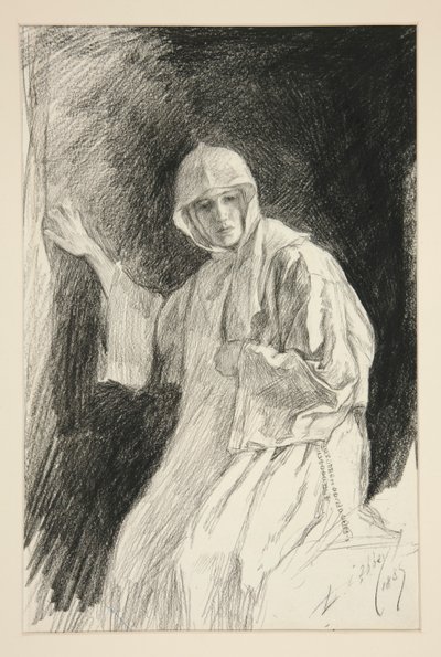 Isabella nunnaluostari - näytös I, kohtaus V, Mitta mittaan tekijältä Edwin Austin Abbey
