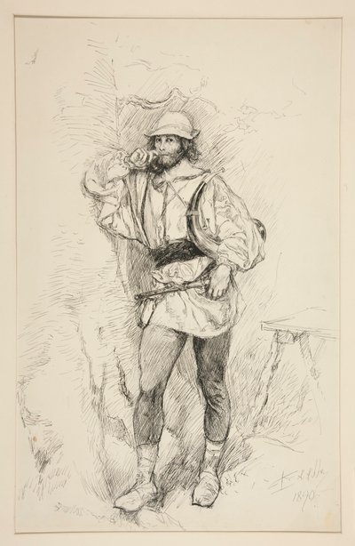 Jacques, kuvitus näytökselle II, kohtaus v, kuten haluat tekijältä Edwin Austin Abbey