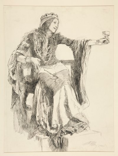 Lady Macbeth, näytös III.kohtaus iv, Macbeth tekijältä Edwin Austin Abbey