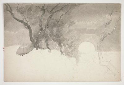 Maisema joen rannalla tekijältä Edwin Austin Abbey