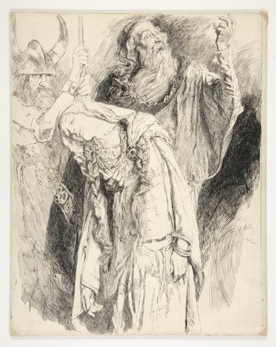 Lear Cordelia kuolleena sylissään, V näytös, kohtaus iii, kuningas Lear tekijältä Edwin Austin Abbey