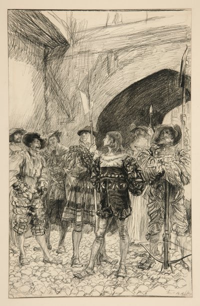 Lucio ja Claudio - näytös I, kohtaus iii, Mitta mittaa vastaan tekijältä Edwin Austin Abbey