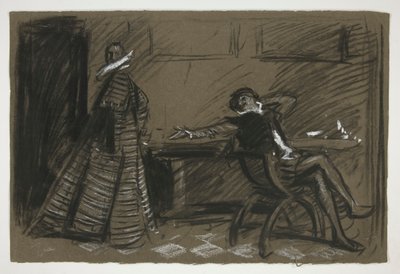 Petruchio pilailee Katharinaa (tutkimus .1058) - näytös II, kohtaus I, Särän kesyttäminen tekijältä Edwin Austin Abbey