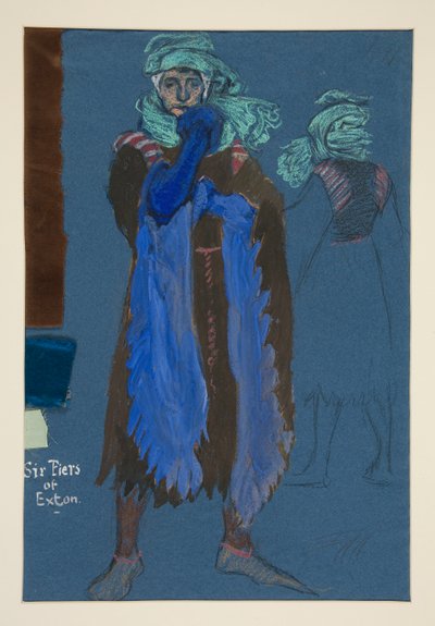 Six Piers of Exton, pukuluonnos Henry Irvingille tekijältä Edwin Austin Abbey