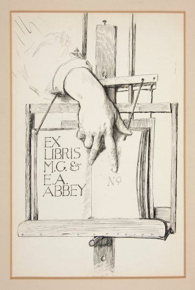 Luonnos Ex Librikselle: M.G. & E.A. Abbey tekijältä Edwin Austin Abbey